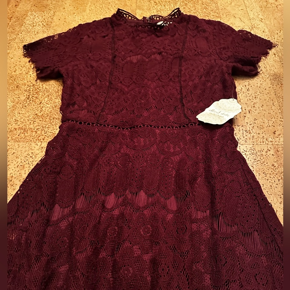 NWT Altard State maroon lace dress